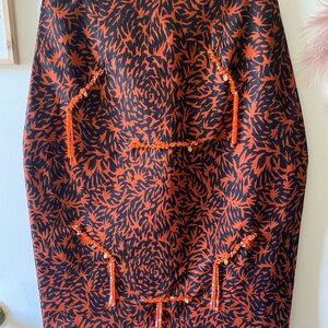 Orange and Black Patterned Skirt